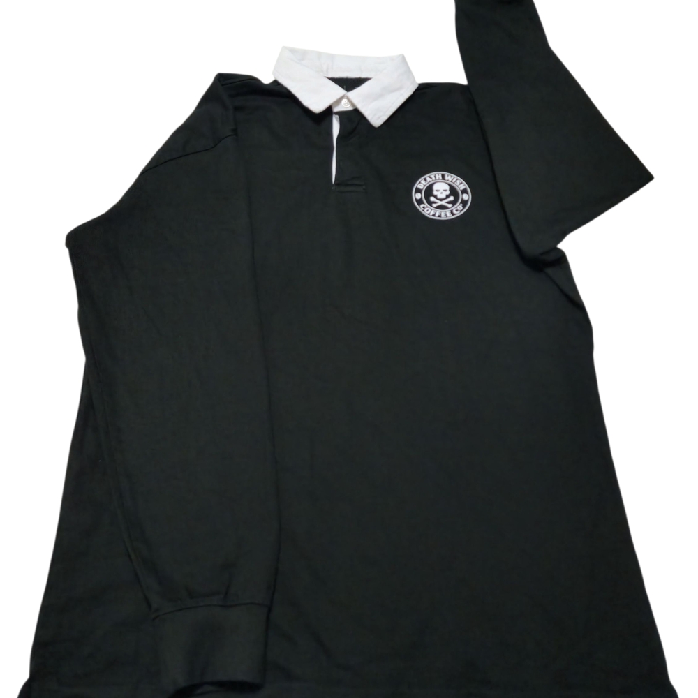 Death Wish - Coffee Co. Men's Black Long Sleeve Polo Shirt